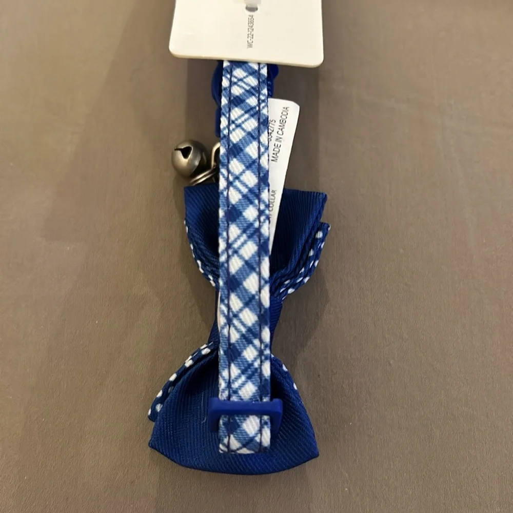 Whisker City Blue Plaid Adult Cat Collar